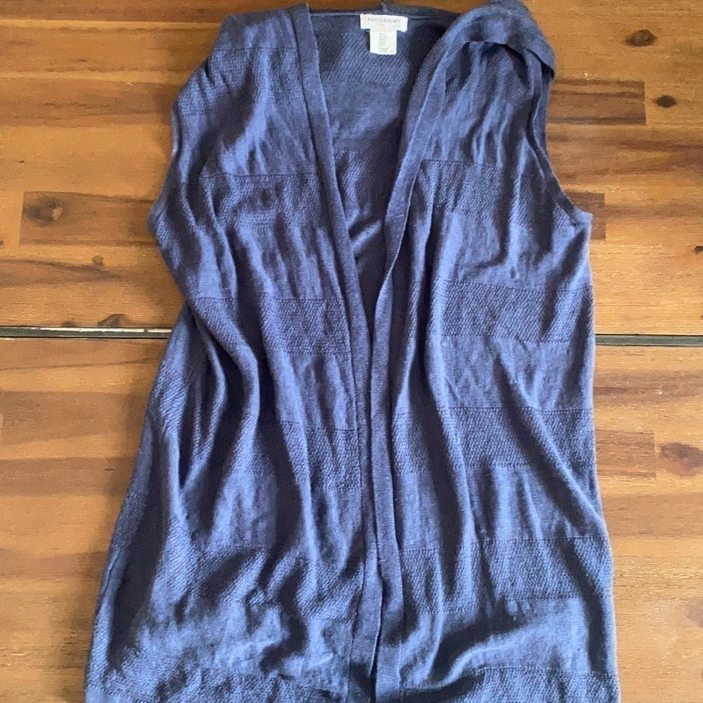 Artisan NY 100% linen vest size small with hood